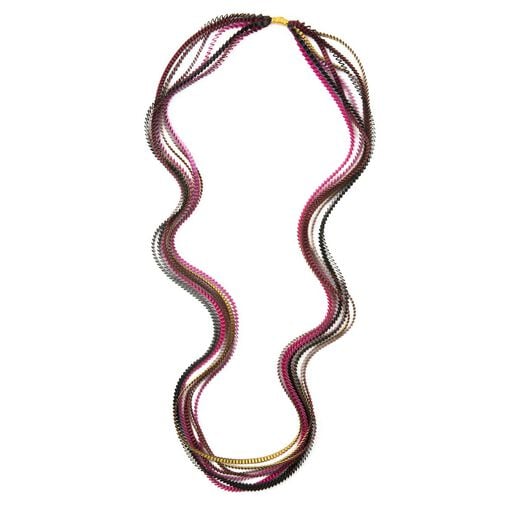 Bordeaux pleat satin necklace